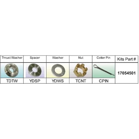 Solas Fixed Hub Propeller Hardware Kit - Nissan/Tohatsu, Type D 17054501